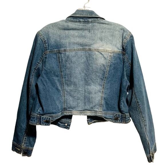 MOSSIMO Jean Jacket Cropped Sz XL Classic Boho Festival Cowgirl Western READ*** - Picture 6 of 6